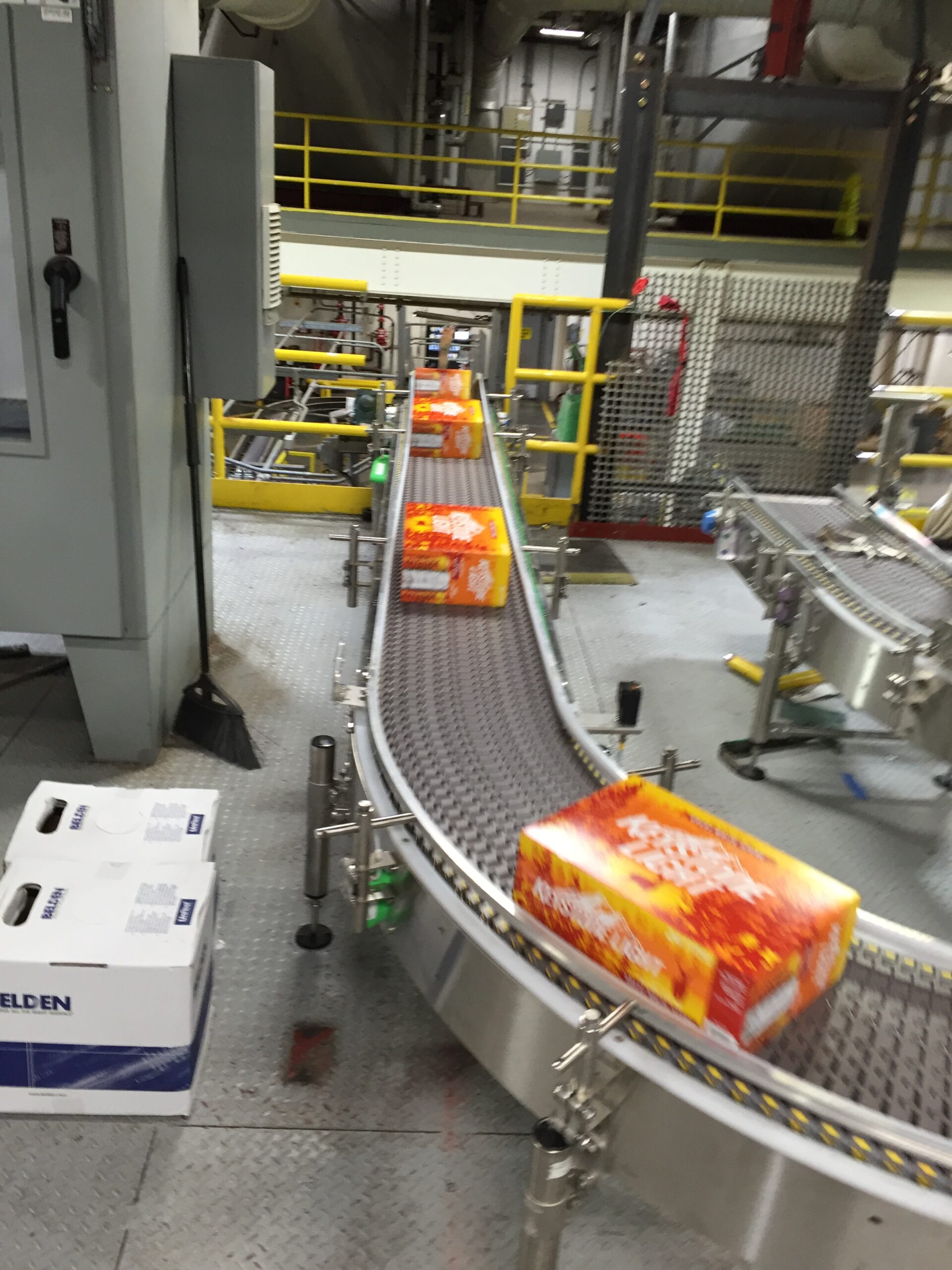Manufacturing plant floor with heavy machinery